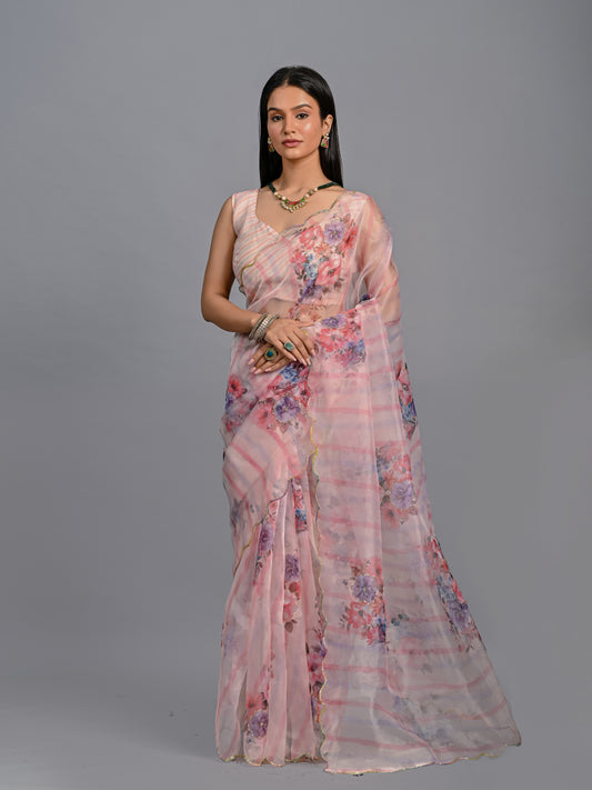 Garden Party Poly Organza Saree Set